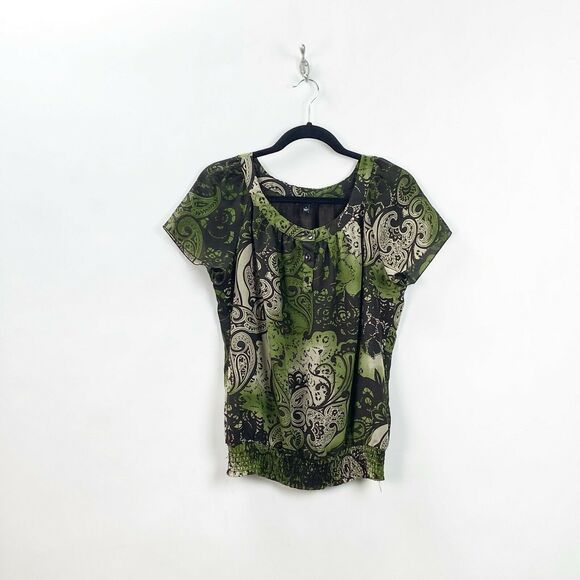 Apt. 9 Small Womens Green Boho Print Top - Picture 1 of 7